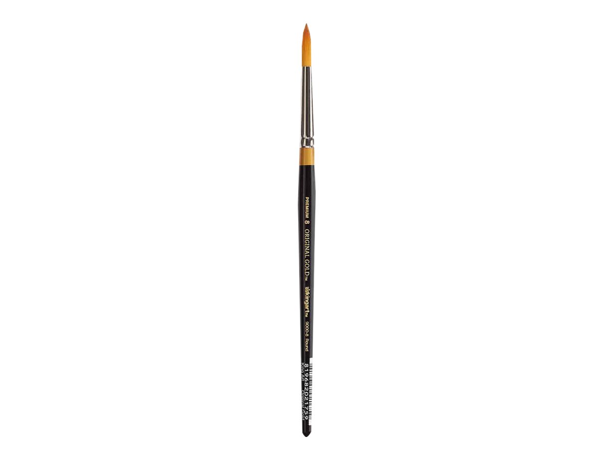 Kingart, Original Gold 9000 Round Series, Premium Golden Taklon Artist Brush, Set of 8, for All Ages