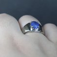thumbnail image 3 of Unheated and Untreated Ceylon Blue Sapphire Neelam Stone Elegant Style Ring for Men and Women in 925 Sterling Silver, 3 of 3