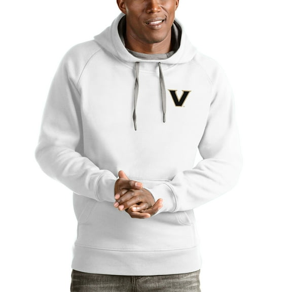 Men's Antigua White Vanderbilt Commodores Victory Pullover Hoodie