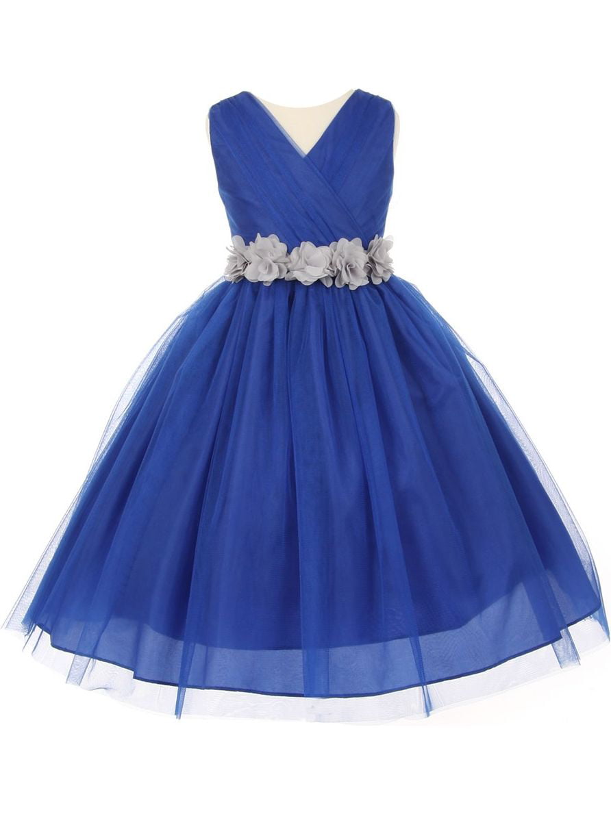 girls long blue dress