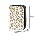 thumbnail image 4 of PU Leather Zipper Card Case Credit Card Holder Small Wallets Gold Leopard Print Pattern, 4 of 7
