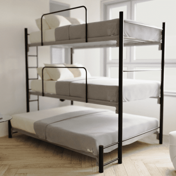Litera triple Midal I,I,M Atlas del Descanso color Negro