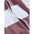thumbnail image 4 of ZAXARRA Newborn Infant Baby Full Length Jumpsuit Contrast Color Hood Long Sleeve Romper with Zipper, 4 of 6