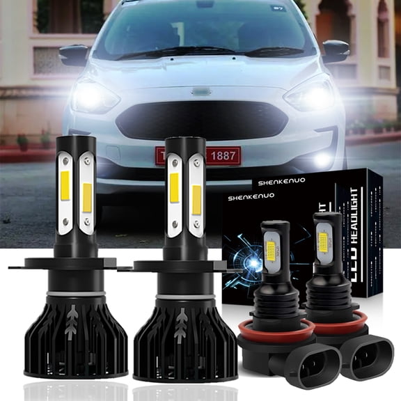 9003 H4 LED High/Low Beam Headlight Bulbs for 2016-2020 Ford Figo H11 Fog light Bulbs