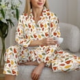 thumbnail image 6 of Haiem Autumn Pears Pattern Women’s Long-sleeve Sleepwear,Sleepwear Set,2-piece Loungewear Set,Soft PJs Comfy Nightwear with Pockets-Small, 6 of 7