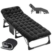 MOPHOTO 5-Position Folding Lounge Chair, Portable Outdoor Folding Chaise Lounge Chair for Sun Tanning, Folding Cot, Perfect for Pool Beach Patio Sunbathing