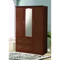thumbnail image 3 of Hodedah Imports 2 Drawer 3 Door Wardrobe with Center Mirror, 3 of 3