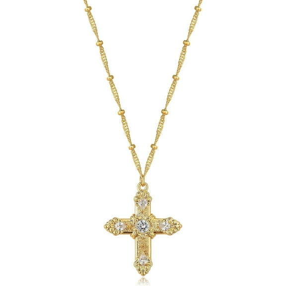 Gold Cross Necklace 14K Gold Plated Dainty Gold Cross Pendant Necklace For Women Delicate Necklace Jewelry[o6631]