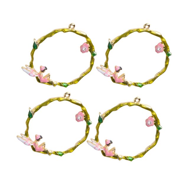 4pcs Angel Garland Charms Colgantes Pendientes Resultados de La Joyería DIY Drop Charms