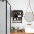 thumbnail image 2 of Pusnapku 21" Bathroom Cabinet Wall Mounted, over The Toilet Storage with Towel Bar, Paper Holder, Wood Hanging Medicine Cabinet with Adjustable Shelf, 2 of 9