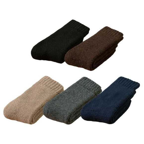 5 Pairs Wool Socks for Men, Size 7-12, Cozy Cushioned Crew Boot Socks Thermal and Warm for Winter Spring Work Hiking