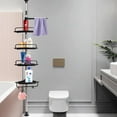 Aiqidi Corner Shower Shelf Caddy Tension Pole 4 Tier Adjustable