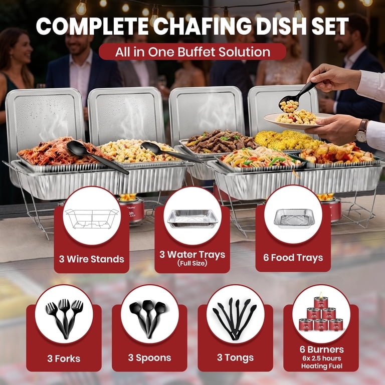 Comficove 33-Piece Disposable Chafing Dish Buffet Set photo 3