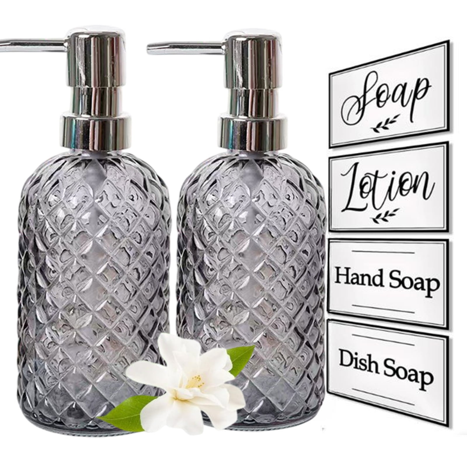 Bxaolu Soap Dispenser with Rust Proof Pump Refillable Glass Soap Dispenser for Bathroom Kitchen to Dispense Dish Soap Hand Soap Lotion. and More