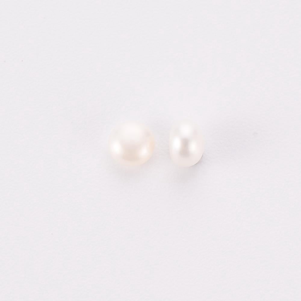Natural Cultured Freshwater Pearl Beads Half Drilled Rondelle Floral White 3~3.5x2mm Hole: 0.8mm about 100pairs/board