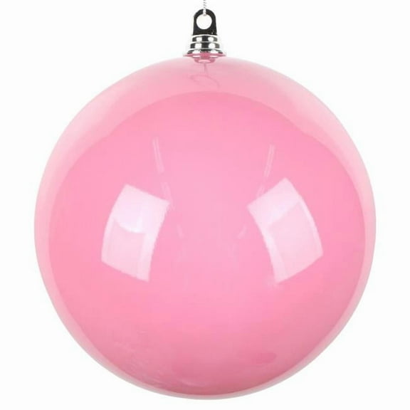Vickerman MT251059W 10 in. Enamel Ball Ornament, Hot Pink