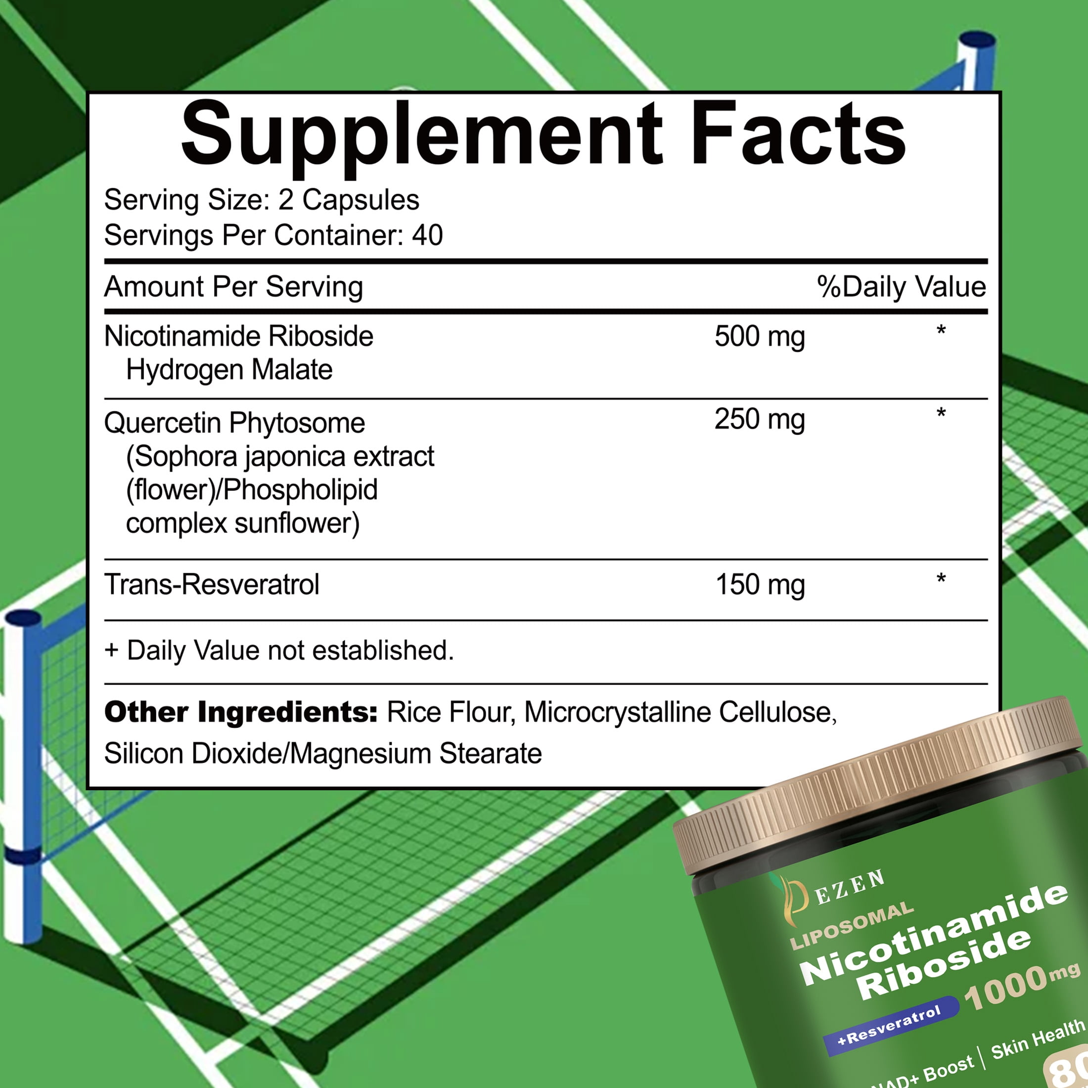 NAD+ Liposomal Nicotinamide Riboside Capsules 900mg - NAD Resveratrol Supplements for Cellular Energy & Healthy Aging - Pack 5