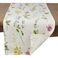 thumbnail image 2 of Saro Lifestyle Watercolor Floral Stems Linen Table Runner, 2 of 4
