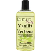 Vanilla Verbena Massage Oil by Eclectic Lady, 4 oz, Sweet Almond Oil and Jojoba Oil