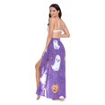 thumbnail image 3 of FORMRS Womens Beach Sarong Semi-Sheer Bikini Wrap Skirt Swimsuit Cover-ups, Halloween Purple Ghosts, 3 of 7