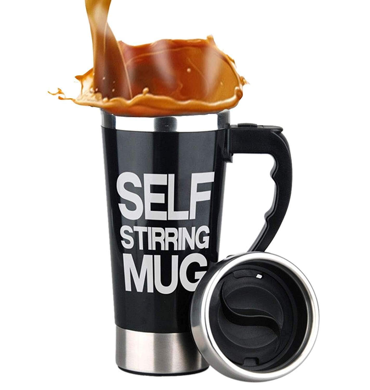  ActionEliters Self Stirring Mug, Over 80℃ Self Stirring Coffee  Mug, Auto Self Mixing Coffee Mug 304 Stainless Steel Cup for Office/Home,  Christmas Birthday Gift, No Battery Or Charge : Home 