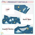 thumbnail image 4 of joogoo Clouds Stars 2 Piece Long Sleeve Tee and Pants Cotton Pajama Set 8Y, 4 of 7