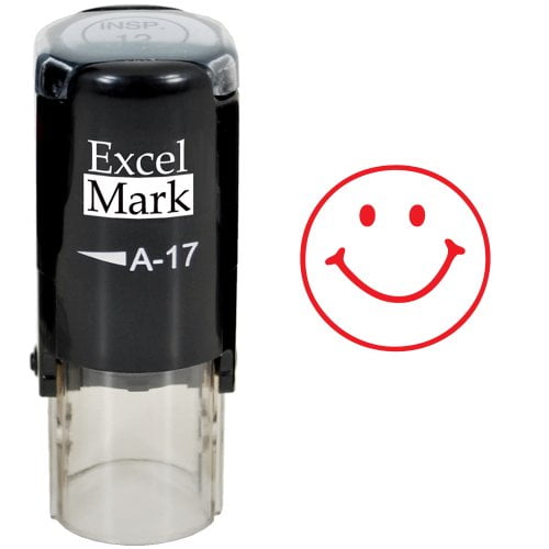 Traxx 9021 Loyalty Card Self Inking Rubber Stamp *A Smiley Face Emoticon in Black Ink*
