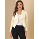 thumbnail image 3 of INSPIRE CHIC Chaqueta estilo cárdigan con frente abierto elegante para mujer, chaqueta recortada de oficina de trabajo Beige M, 3 of 6