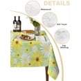 thumbnail image 2 of Farmhouse Daisy Table Cloth, Waterproof Tablecloth for Square Tables, Spring Watercolor Yellow White Floral Green Reusable Washable Fabric Table Cover for Restaurant Kitchen Dining Tables 54"x54", 2 of 9