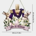 thumbnail image 3 of Utoimkio Easter He Is Risen Wreath for Front Door Decor Religious Easter Decoration Wooden Egg Rabbit Cross Door Sign Hanging Sign Christian Floral Decor for Party Supplies(Cross Style), 3 of 6