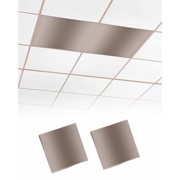 Brown Ombre Fluorescent Light Covers for Ceiling Lights 4x2 feet,2 Pack Magnetic Light Filters for Classroom,Modern Abstract Art Farmhouse Gradient Fluorescent Light Shade Panel for Office School