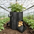 thumbnail image 6 of YaoZQ 15 Gallon Extra Large Potato Grow Bags with Access Flap, Heavy Duty Fabric Planter for Big Harvest Taro Onions, Outdoor Gardening Container, Black, 6 of 6
