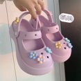 thumbnail image 2 of 2024 Zapatos de verano para jardín, estilo princesa, suela gruesa elevada, antideslizantes, cómodas, suelas suaves, zapatillas de mujer DIY, 2 of 5