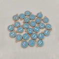 thumbnail image 3 of Accesorios de joyería para hacer usted mismo Colgante de pulsera con etiqueta de aleación con 26 letras en inglés de doble cara con forma de gota de aceite redondo, 3 of 6