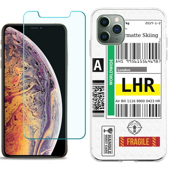 For Apple iPhone 11 Pro Case , Slim-Fit TPU Protective Phone Case with Tempered Glass Screen Protector, by OneToughShield ® - Mail / London