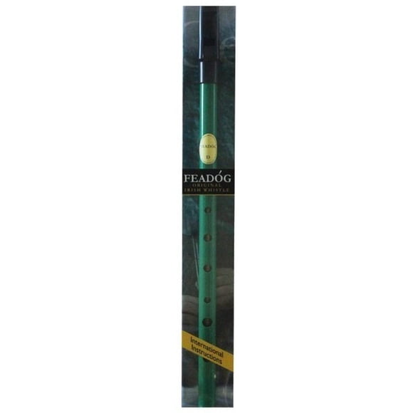 Feadóg Brass Traditional Irish Tin Whistle in the Key of D, Green Colour
