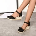 thumbnail image 5 of HAOTAGS Women's Summer Dressy Wedge Sandals Platform Breathable Closed Toe Walking Shoes Black Size 5.5, 5 of 7