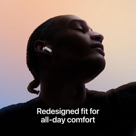 Écouteurs Sans Fil Apple AirPods 4 Remis à Neuf avec Puce H2, Audio Spatial Personnalisé, Isolation Vocale, Blanc, MXP63AM/A