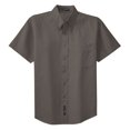 thumbnail image 5 of Mens Short Sleeve Easy Care Cotton/Polyester Shirt Bark X-Small, 5 of 6
