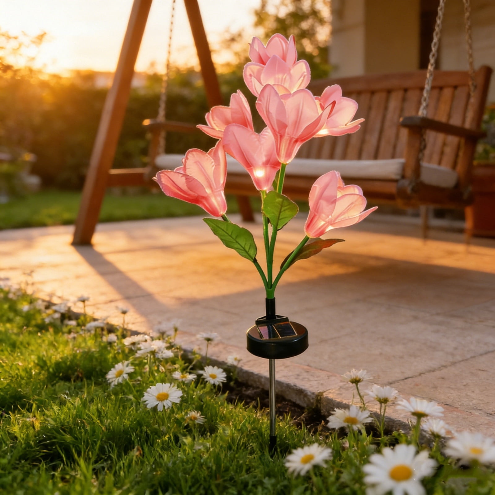 Solar Powered Daffodil Landscape Light Led Garden Light Decoration Landscape Lamp Beautiful Design White Light for Outdoor Home Use for Outdoor Pathway Courtyard and Villa Decor