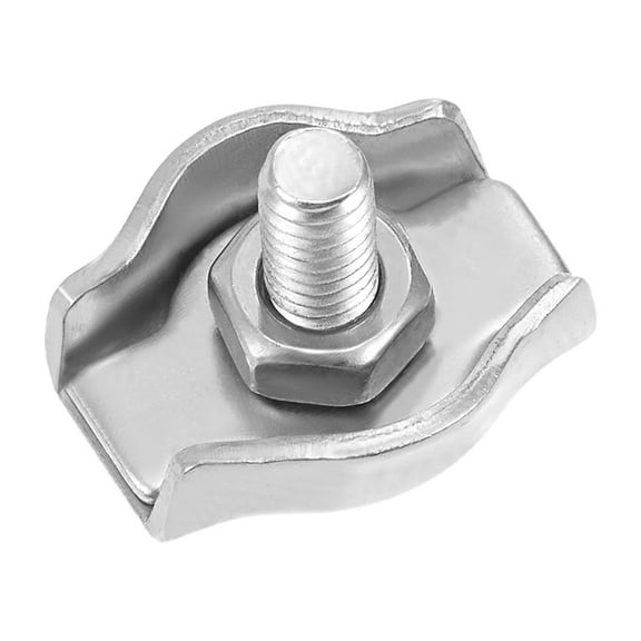 12 Pcs 304 Stainless Steel Single Wire Rope Clip Cable Clamp for 1.5mm-2mm