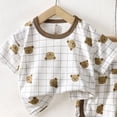 thumbnail image 6 of NIEWTR 2T 3T 4T 5T Kids Pajamas Set Toddler Short Sleeve Round Neck Tee & Soft Elastic Shorts Set Soft Airy Pajamas Gift Set Summer Sleepwear(A-Coffee,2-3 Years), 6 of 6