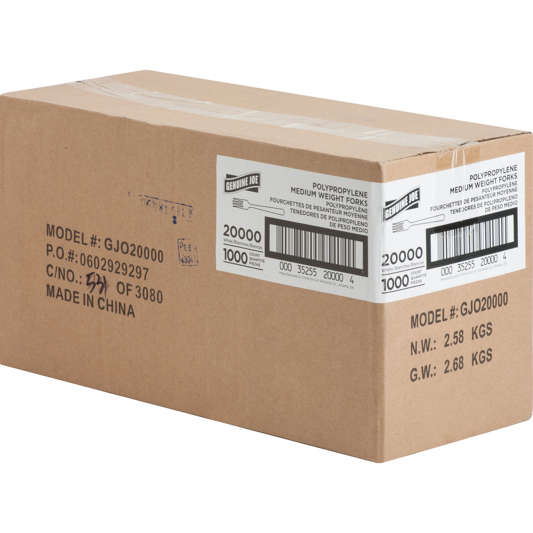 Genuine Joe Medium-weight Cutlery - 1000/carton - Polypropylene - White