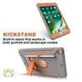 thumbnail image 4 of Dteck iPad 10.2 Case with Screen Protector, iPad 8th Generation Case, iPad 7th Generation Case, Heavy Duty 3-Layer Hybrid Rugged Shockproof High Impact Case with Kickstand, Gray/Orange, 4 of 7
