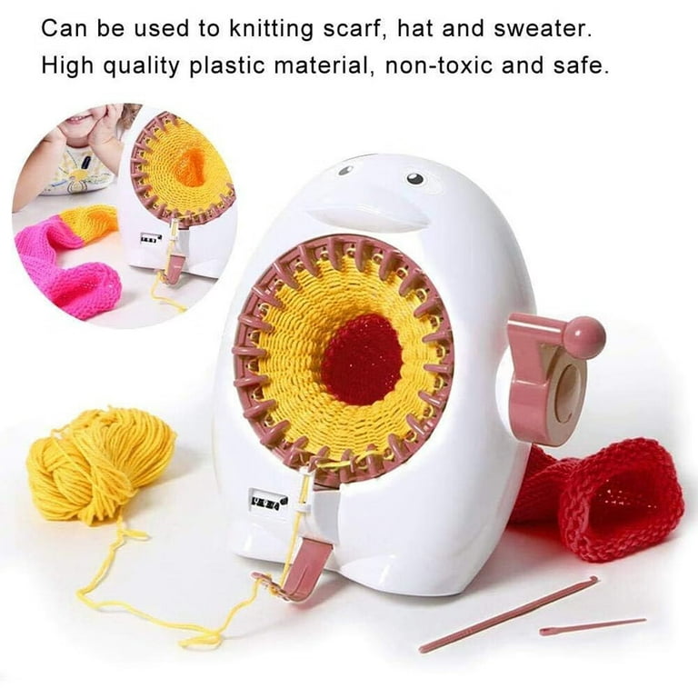 Sarzi 22 Needles Knitting Machine, Penguin Shaped Weaving Loom Kit for  Adult Kids, DIY Hat Maker Crochet with Row Counter, Smart Knitting Board  Rotating Double Loom for Scarves Gloves 