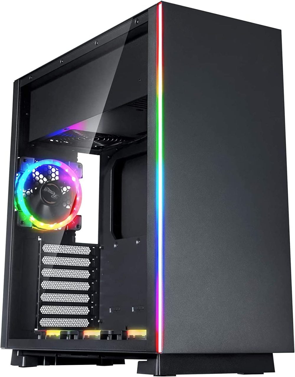 Rosewill ATX Mid Tower RGB Gaming Computer Case with Tempered Glass RGB PC Fans Excellent Cable Management and Airflow Support for AIO Water Cooling and Large Graphic CardsVGA - Prism S500 -
