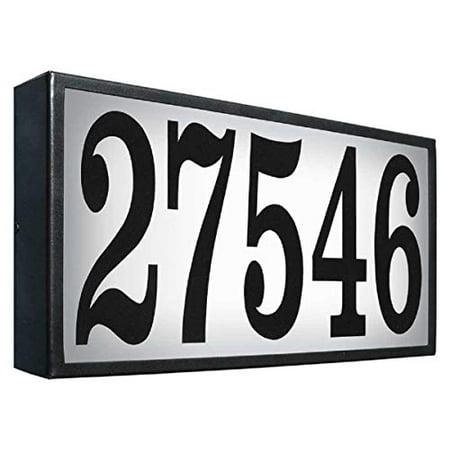 

QualArc Home Office Decorative Serrano Lighted Address Plaque with Led Lights - Black Frame Only Xtra Large