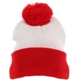 thumbnail image 2 of HERFIER 1pc Red White Two Tone Knit Winter Beanie Hat Christmas Color Wool Hat, 2 of 8