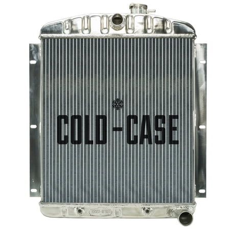 Cold Case Radiators CCRGMT568A 22.6 x 27 x 3 in. Center Inlet & Passenger Side Outlet Radiator for 1947-1954 Chevy Truck - Polished