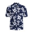 thumbnail image 1 of Camisas Deportivas Hombre Camiseta de manga corta con estampado de tiras y cuello a la moda de verano para hombre (Dark Blue, 3XL), 1 of 6
